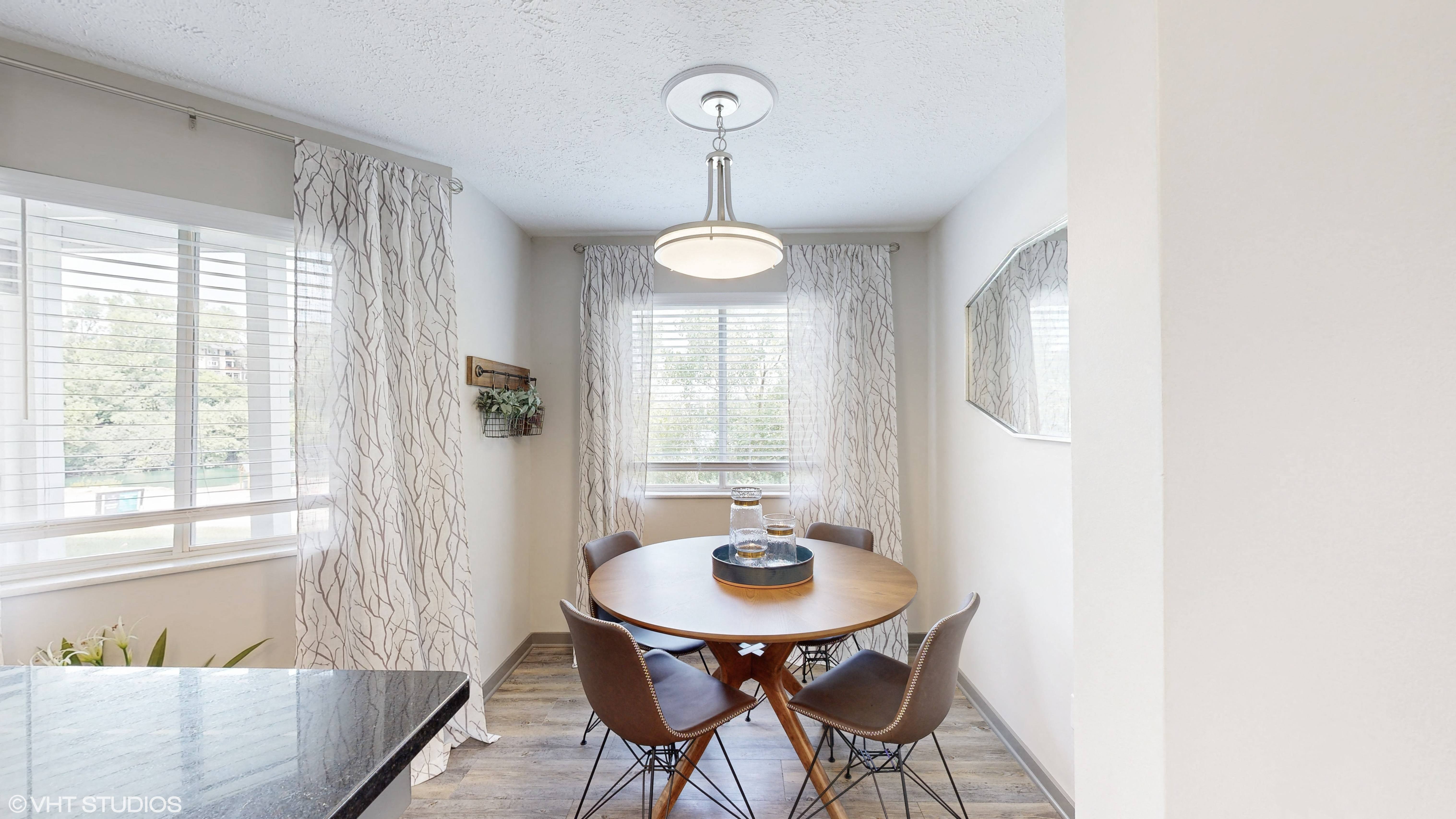 apartment dining area with round table