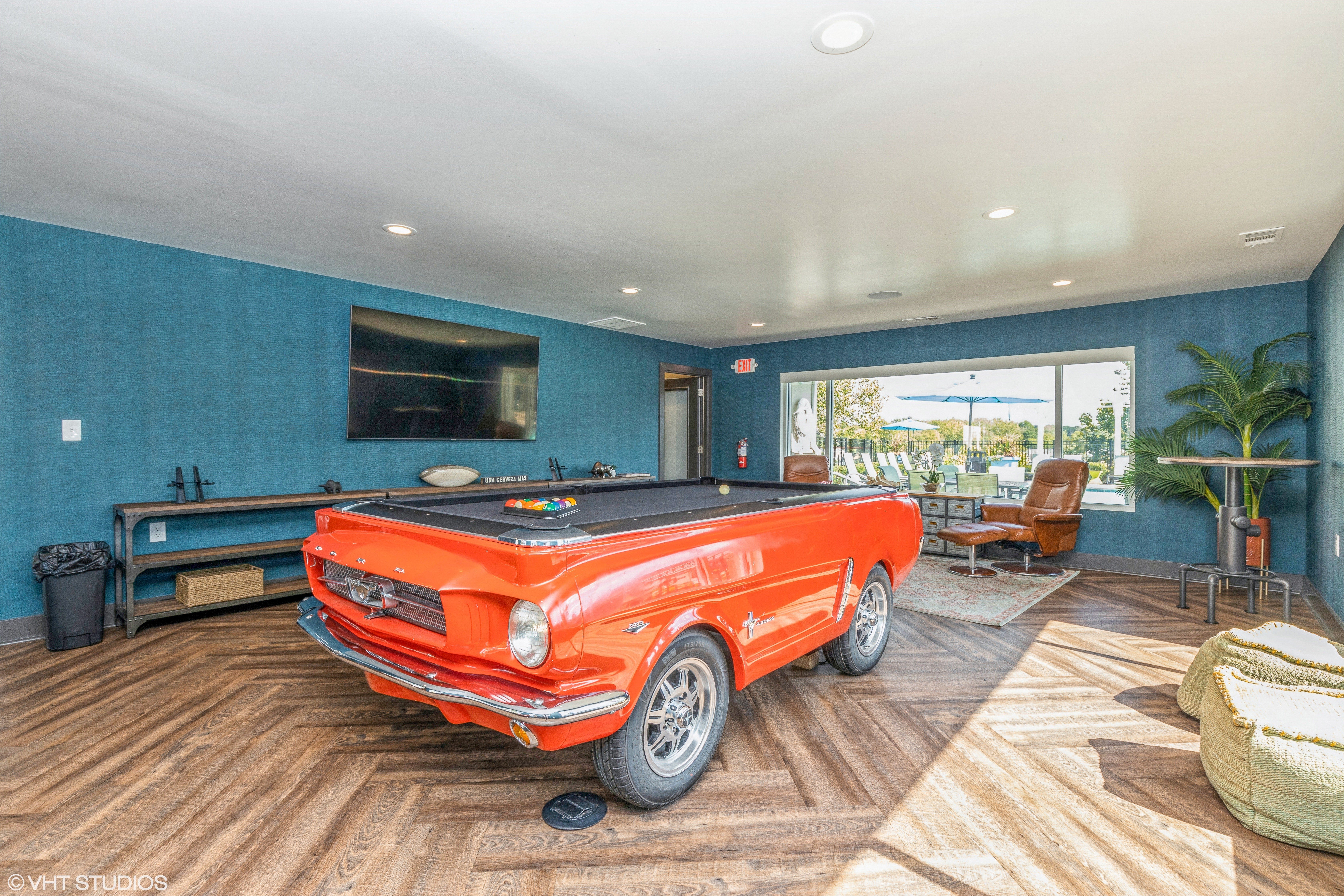 community game room pool table car design